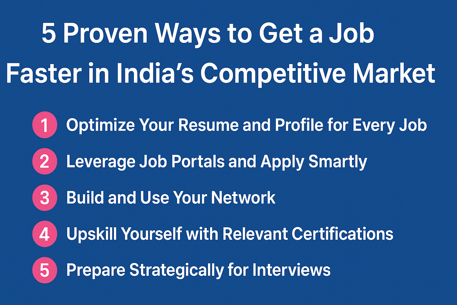 Get a Job Faster in India